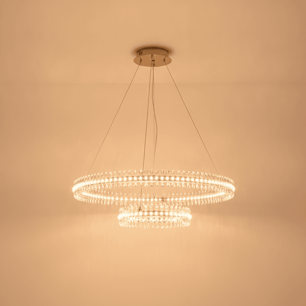 Lustre Cristal Moderne LED — Anneaux 60cm